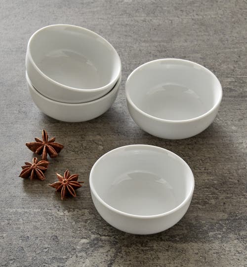 Tag Whiteware Round Bowl Set Of 4 Porcelain Dinnerware In White