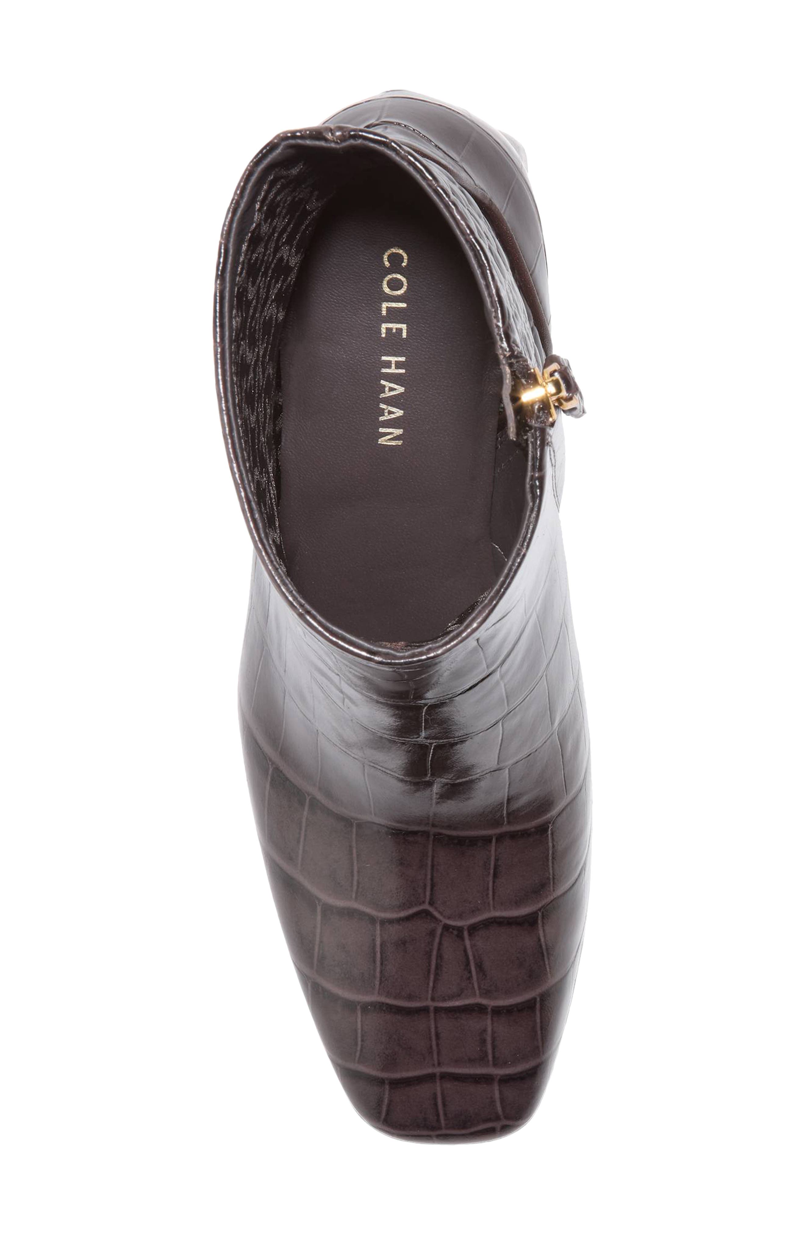 Cole Haan Gemma Bootie, Alternate, color, Dark Chocolate Croc Print Lt