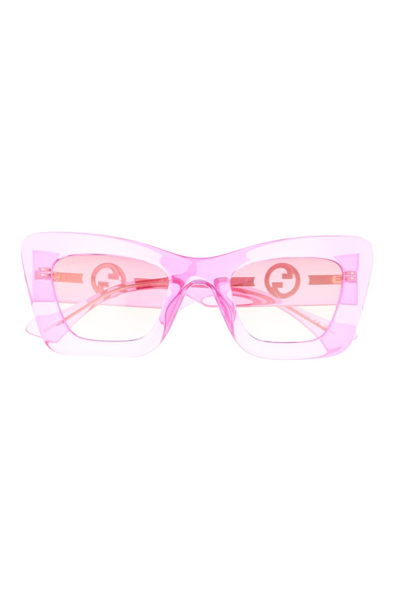 49mm Cat Eye Sunglasses, Main, color, RED RED VIOLET