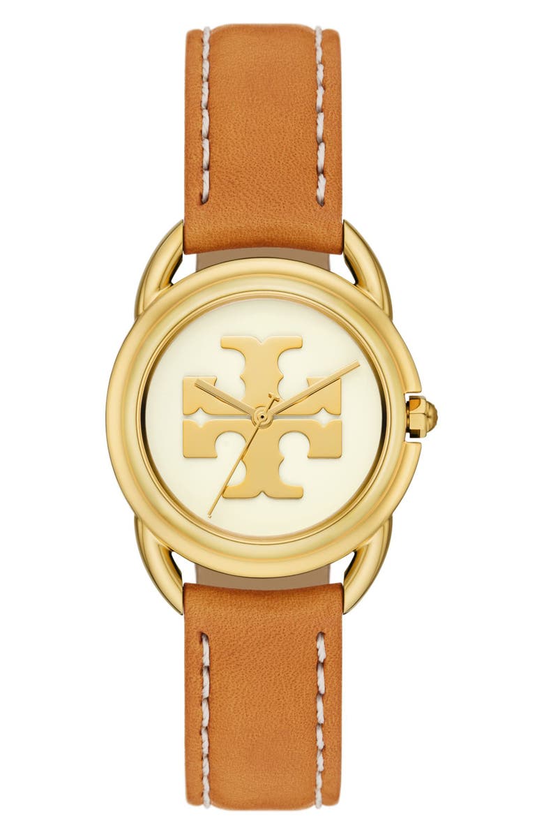Tory Burch The Miller Leather Strap Watch, 32mm, Main, color,
