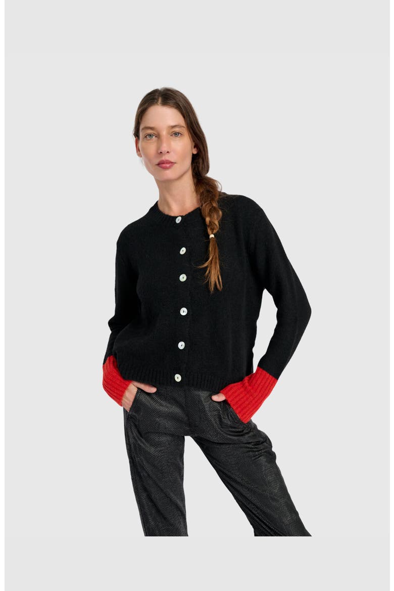 Blackbird Cardigan, Alternate, color, Black/Vermillion
