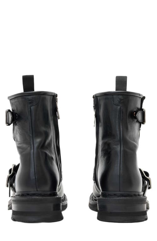 John Varvatos Bergen Black Moto Boot In Black