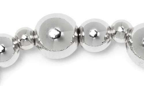 Little Words Project Breathe Beaded Stretch Bracelet In Silver