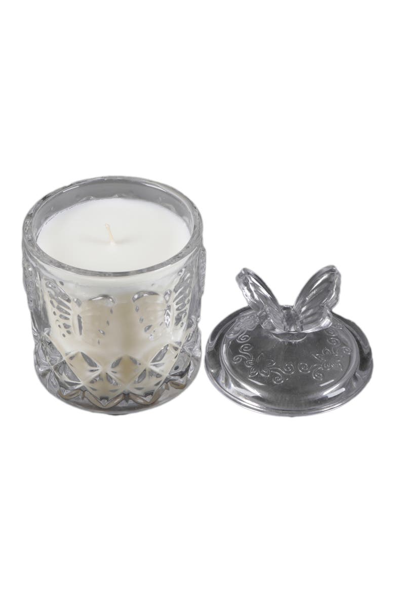 Butterfly Clear Glass Candle, Alternate, color, CLEAR