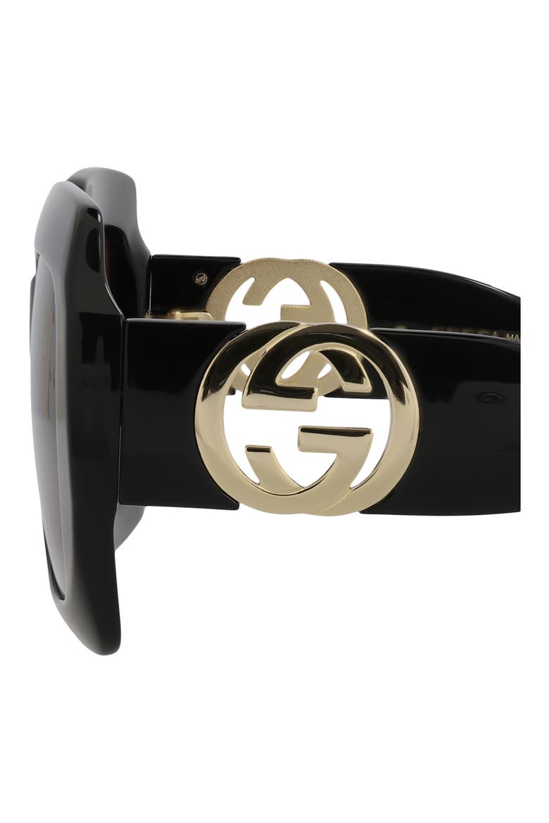 54mm Square Sunglasses, Alternate, color, BLACK BLACK BROWN