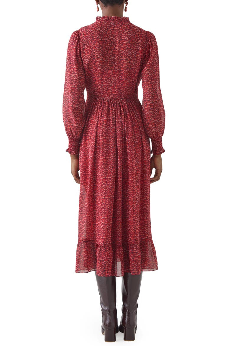 Suzette Floral Print Long Sleeve Maxi Dress, Main, color, RED