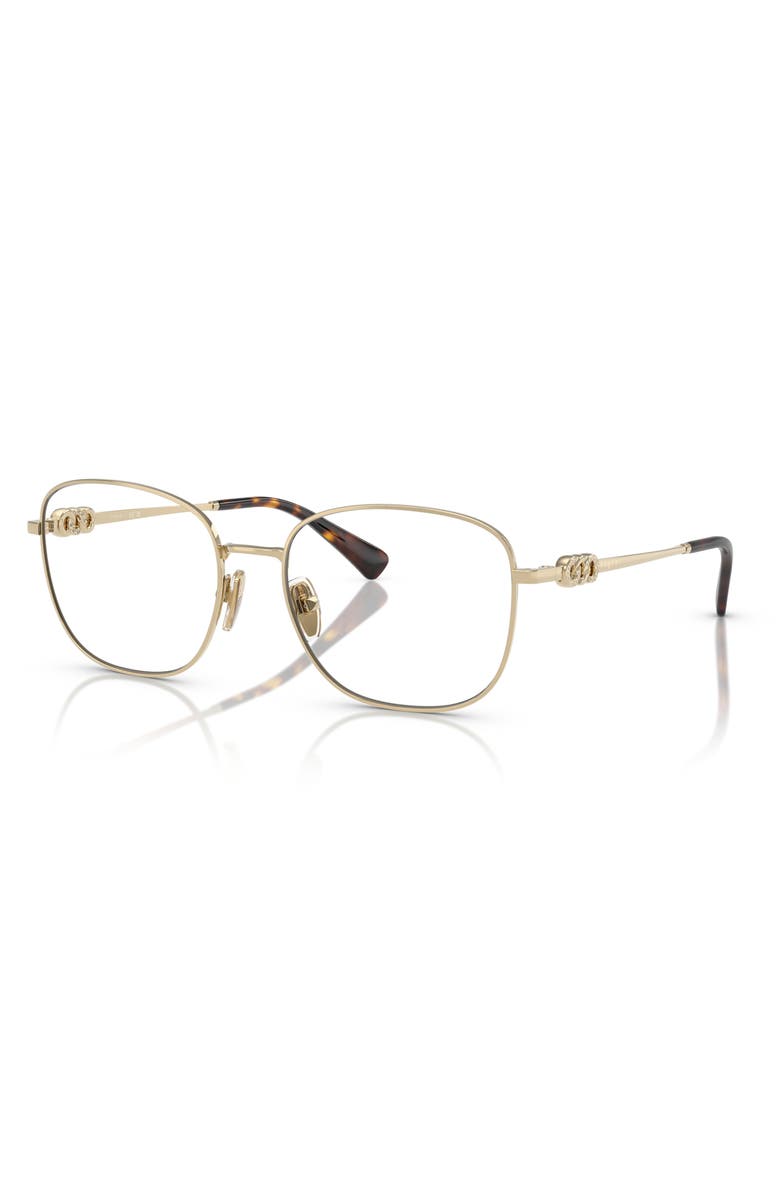 VOGUE 54mm Square Optical Glasses, Alternate, color, Pale Gold/ Tort