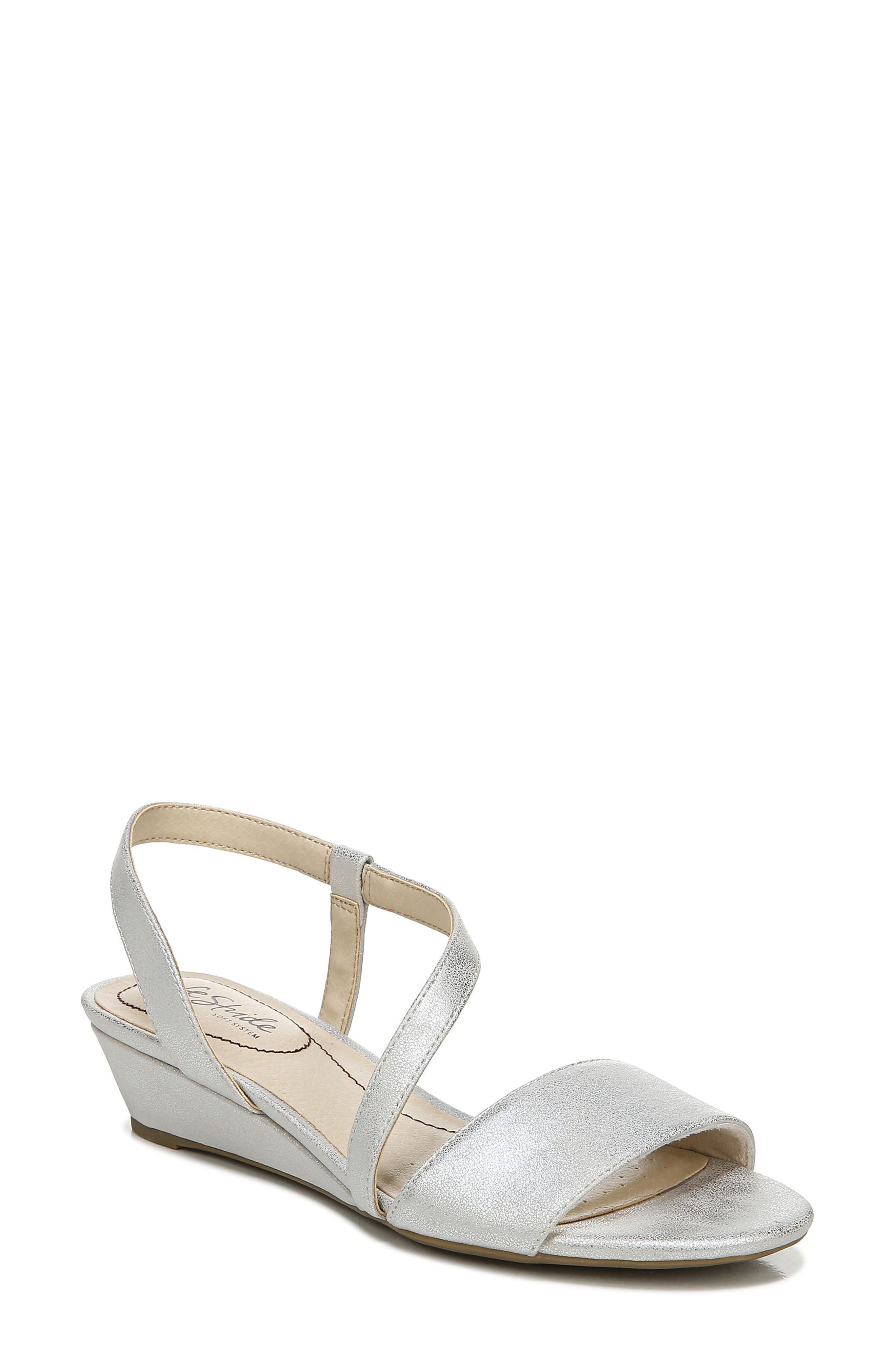 LifeStride Yasmine Wedge Sandal, Main, color, Silver