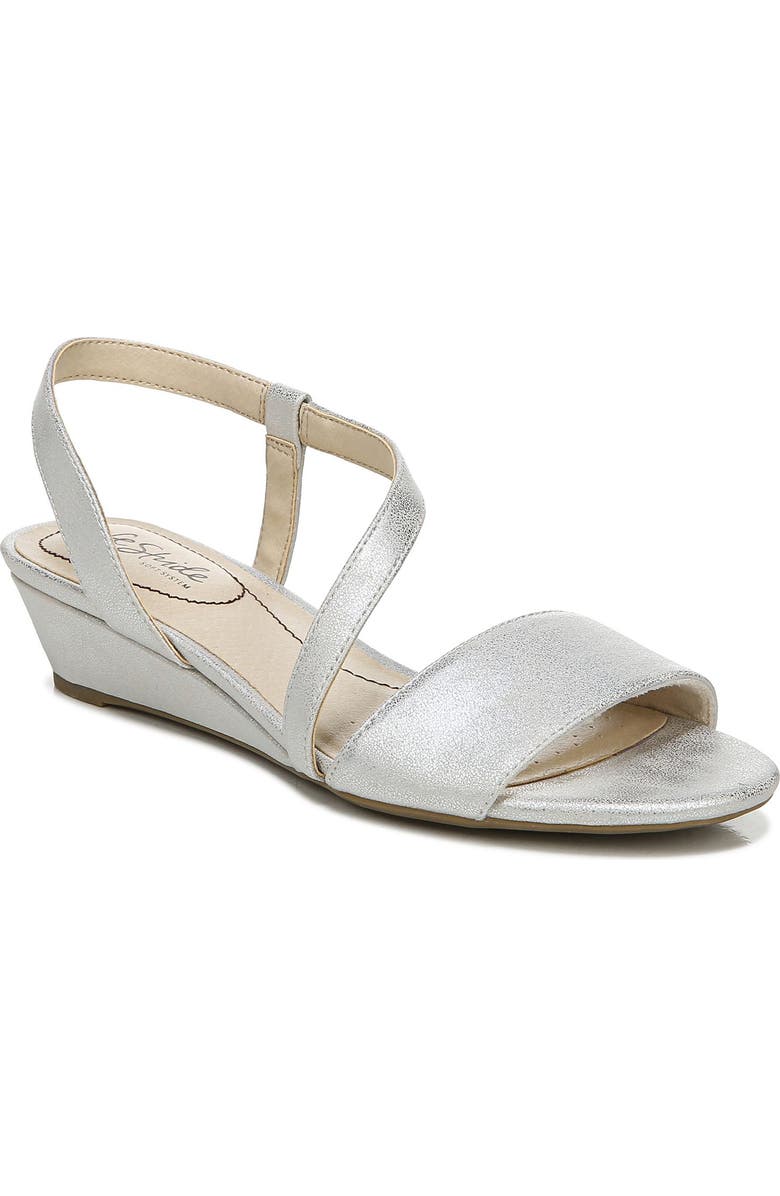 LifeStride Yasmine Wedge Sandal, Main, color, Silver