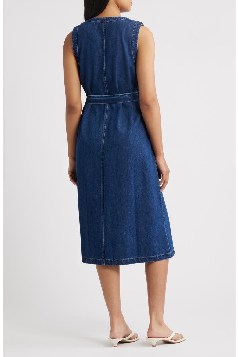 zoe and claire denim dress Zoe And Claire Sleeveless A-Line Midi Denim Dress In Denim Blue - 50% Off