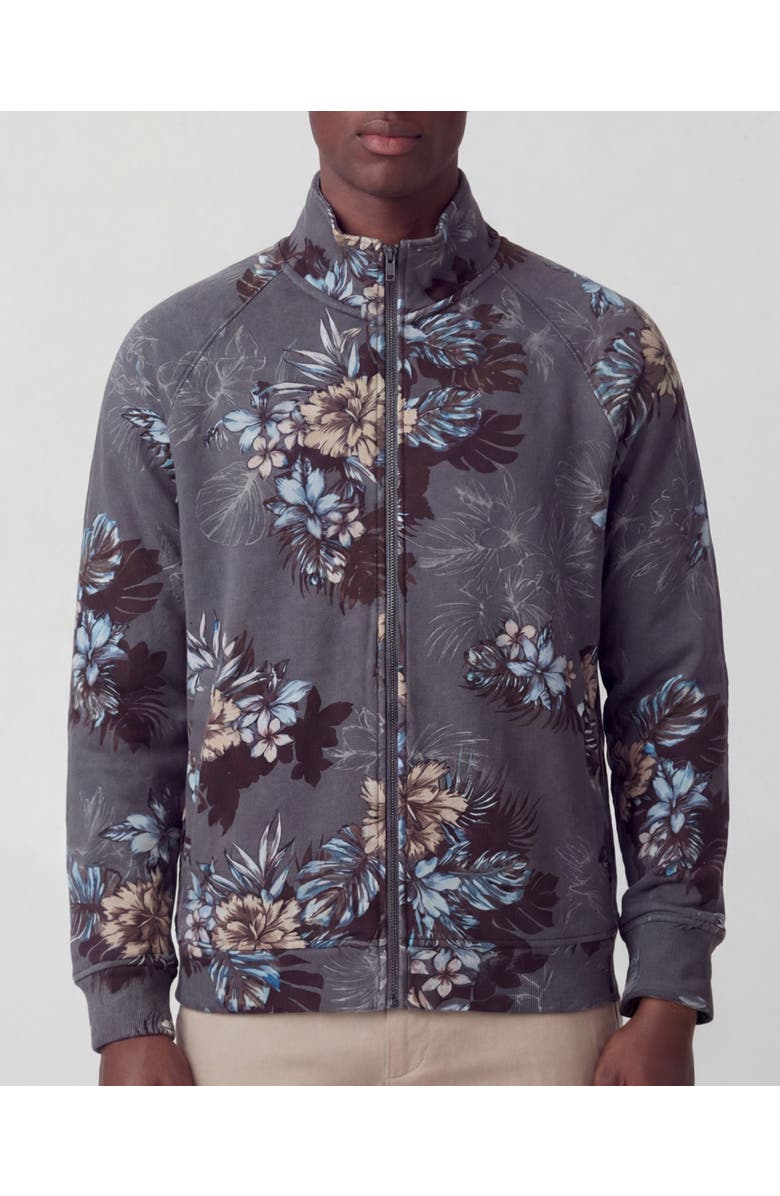 Lords of Harlech Exotic Floral Mens Printed Zip Jacket, Alternate, color, Exotic Floral Black