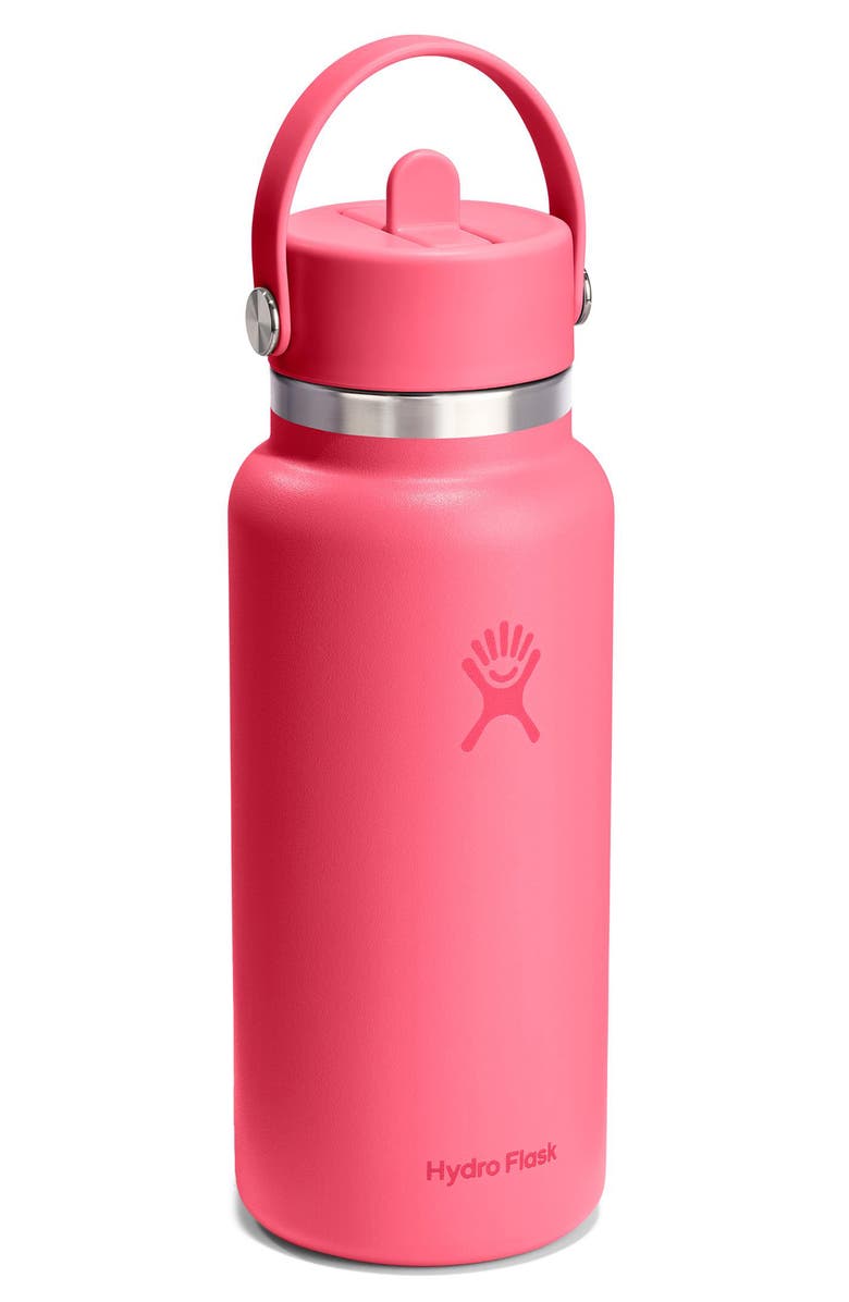 Hydro Flask 32-Ounce Wide Mouth Flex Straw Cap Water Bottle, Alternate, color, Popstar Pink