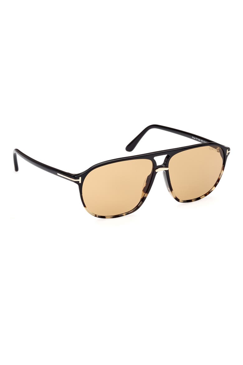 Bruce 61mm Navigator Sunglasses, Alternate, color, SHINY TORTOISE BLACK / SMOKE