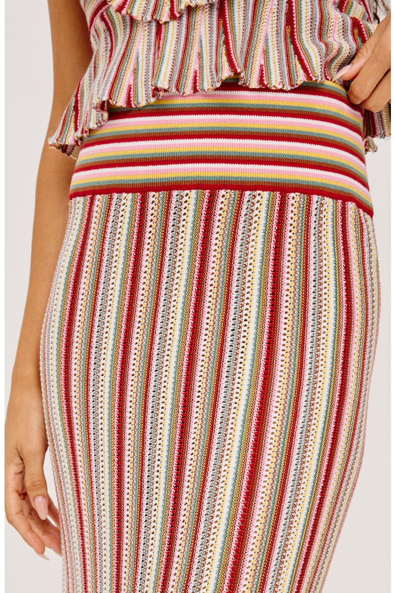 Nari Stripe Cotton Knit Skirt, Alternate, color, HAVANA STRIPE