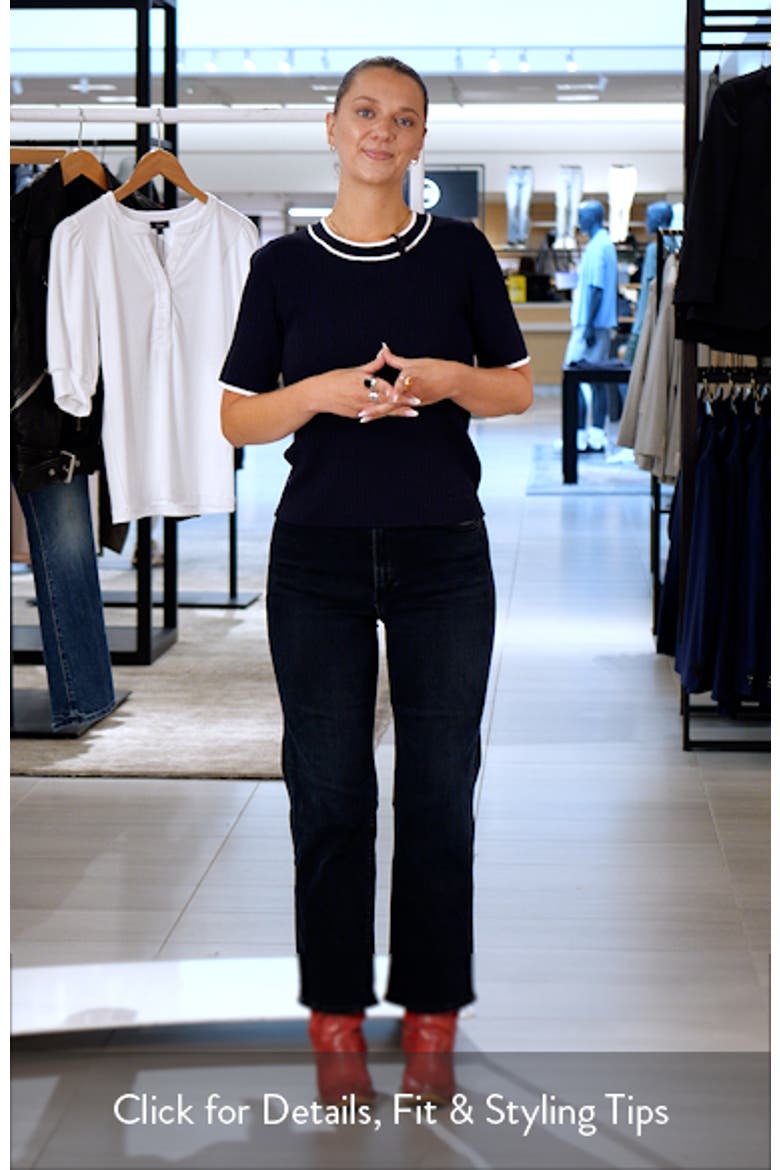 Tipped Short Sleeve Crewneck Sweater video