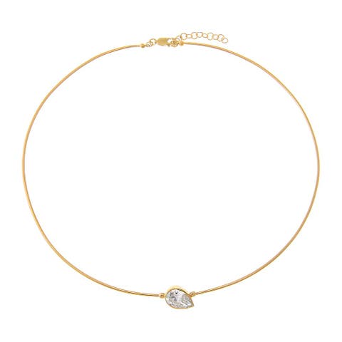Lab Grown Diamond Pear Embedded Chain Necklace 14K
