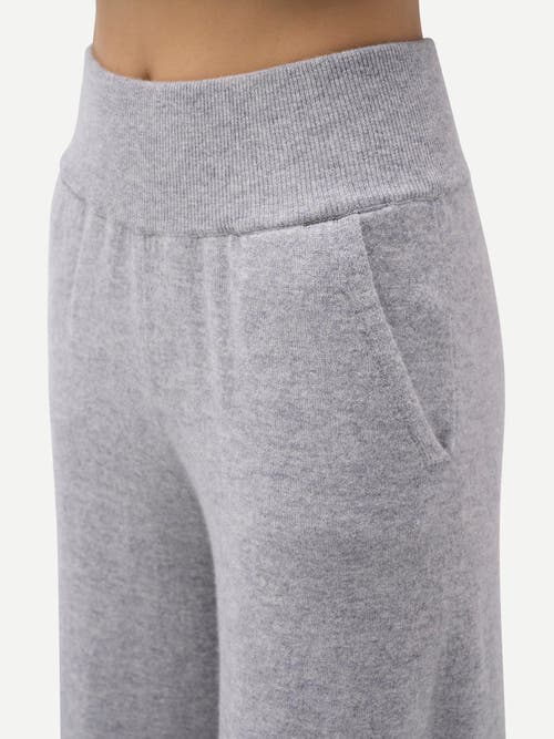 Gobi Mongolian Cashmere Wide-leg Cashmere Pants In Gray