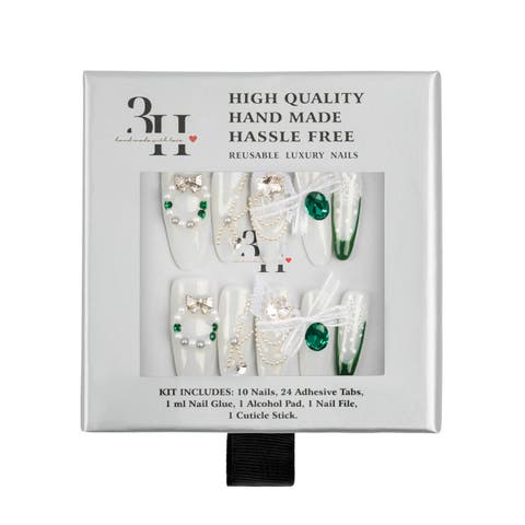 Emerald Noir Luxury Handmade Press On Nails