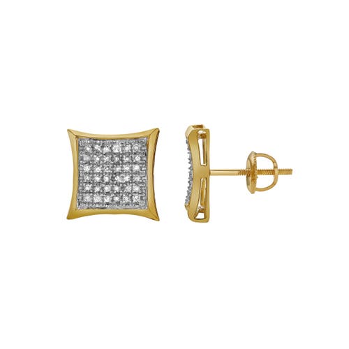 Luvmyjewelry Despertar 10k Yellow Gold Diamond Unisex Earrings In 10k Yellow Gold