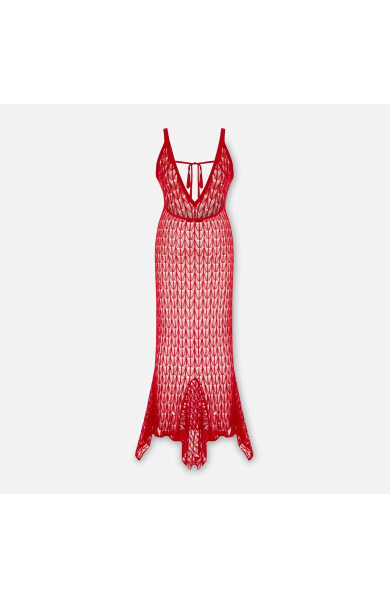 PCFG Store Open Knit Maxi Beach Dress, Alternate, color, Red