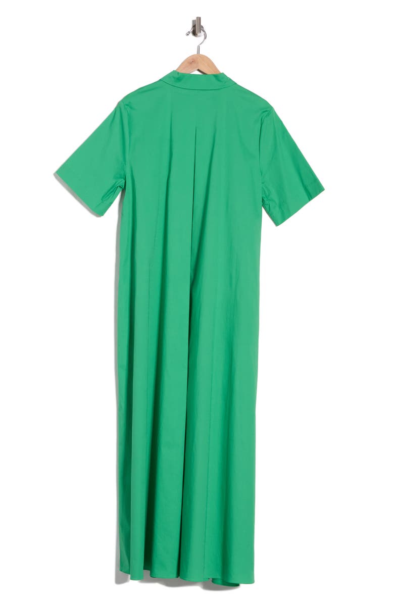 DVF Karin Stretch Cotton Shirtdress, Alternate, color, Indian Green
