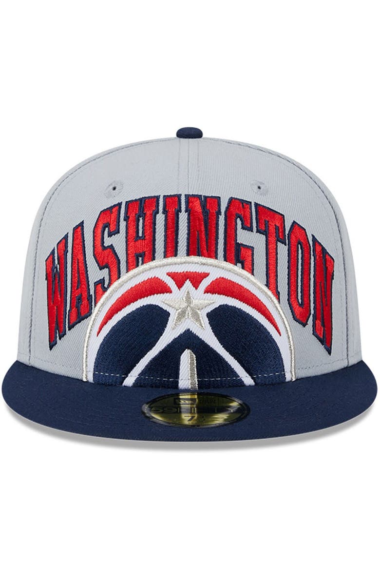 New Era Men's New Era Gray/Navy Washington Wizards Tip-Off Two-Tone 59FIFTY Fitted Hat, Alternate, color, Gray