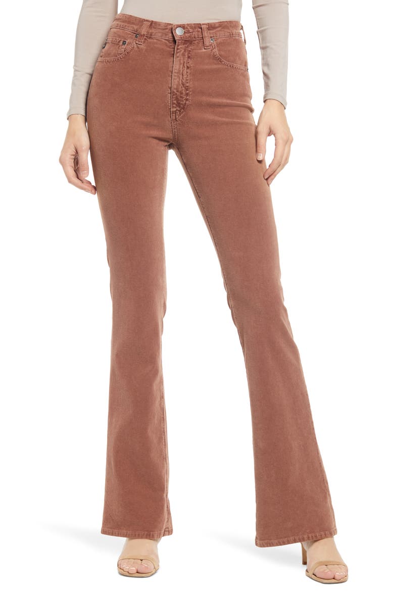 Alexxis High Waist Bootcut Pants, Main, color, SULFUR DARK WAL