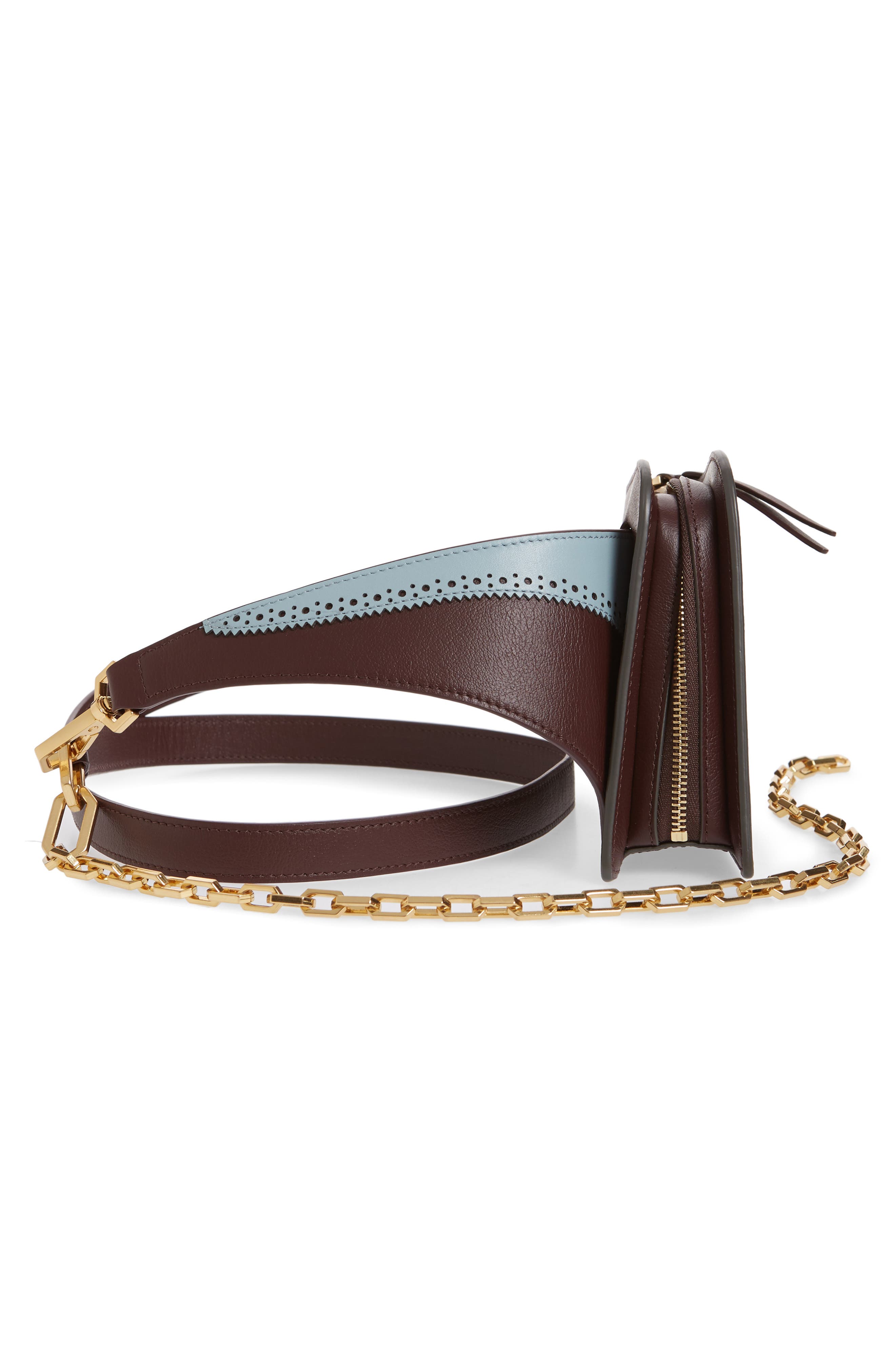 the VOLON Dia Asymmetrical Convertible Leather Belt Bag, Alternate, color, 