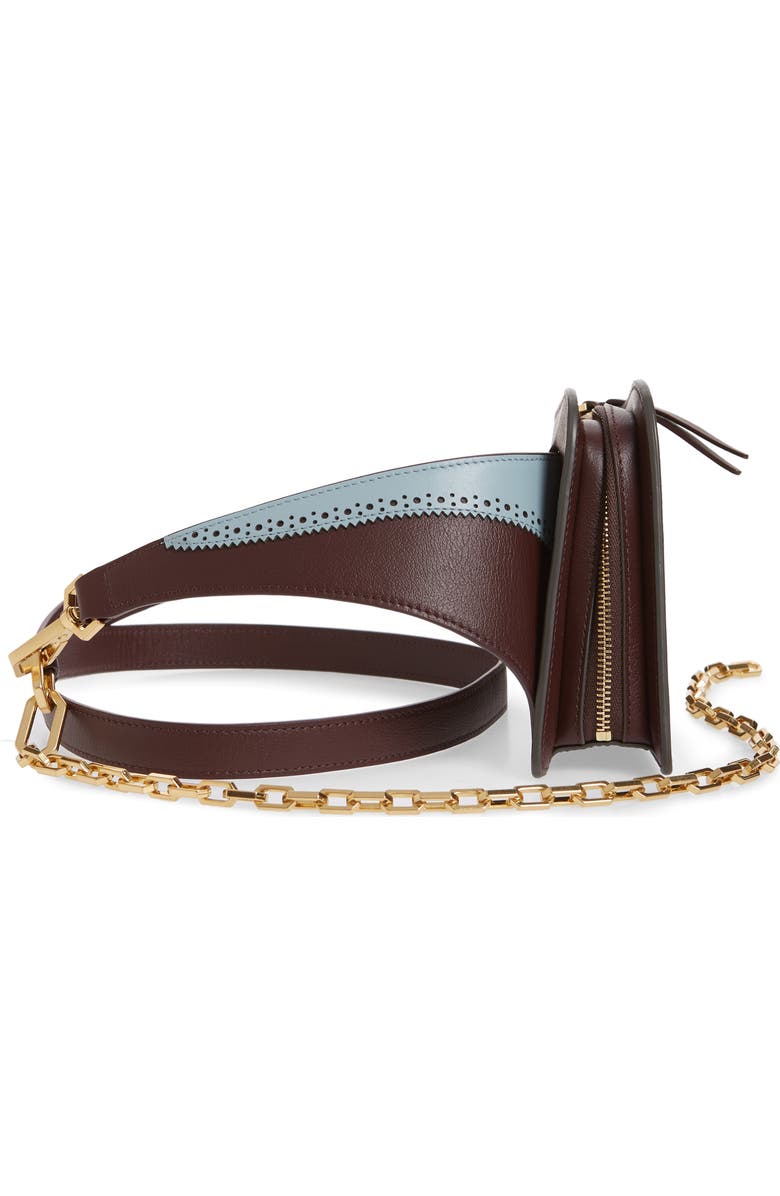 the VOLON Dia Asymmetrical Convertible Leather Belt Bag, Alternate, color,