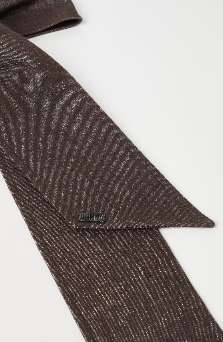 Brunello Cucinelli No-fade denim foulard, Alternate, color, Cocoa