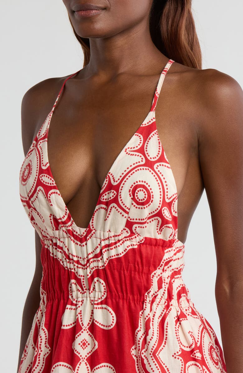 lemlem Gete Linen Triangle Dress, Alternate, color, Niku Red