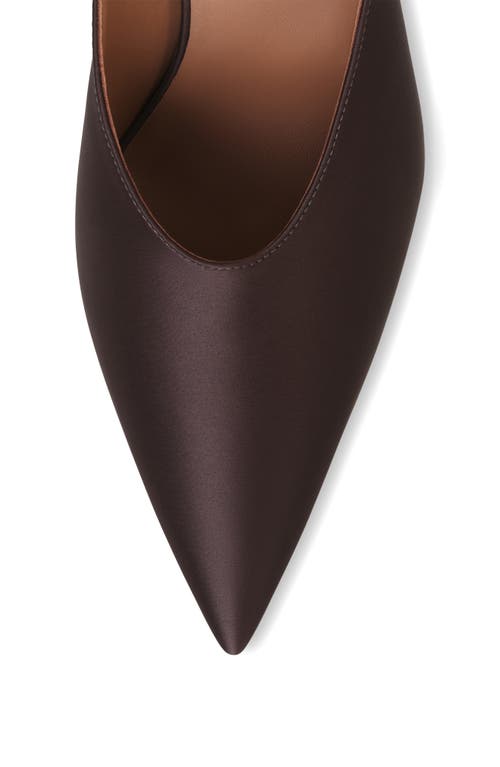 Alaïa Satin Wedge Mules In Marron Fonce