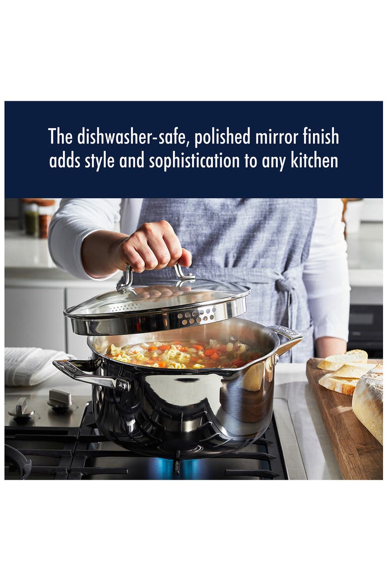 Clad H3 10-Piece Stainless Steel Cooking Set, Alternate, color, SILVER