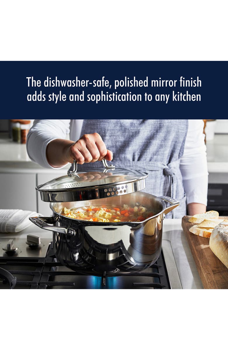 HENCKELS CUTLERY Clad H3 10-Piece Stainless Steel Cooking Set, Alternate, color, Silver