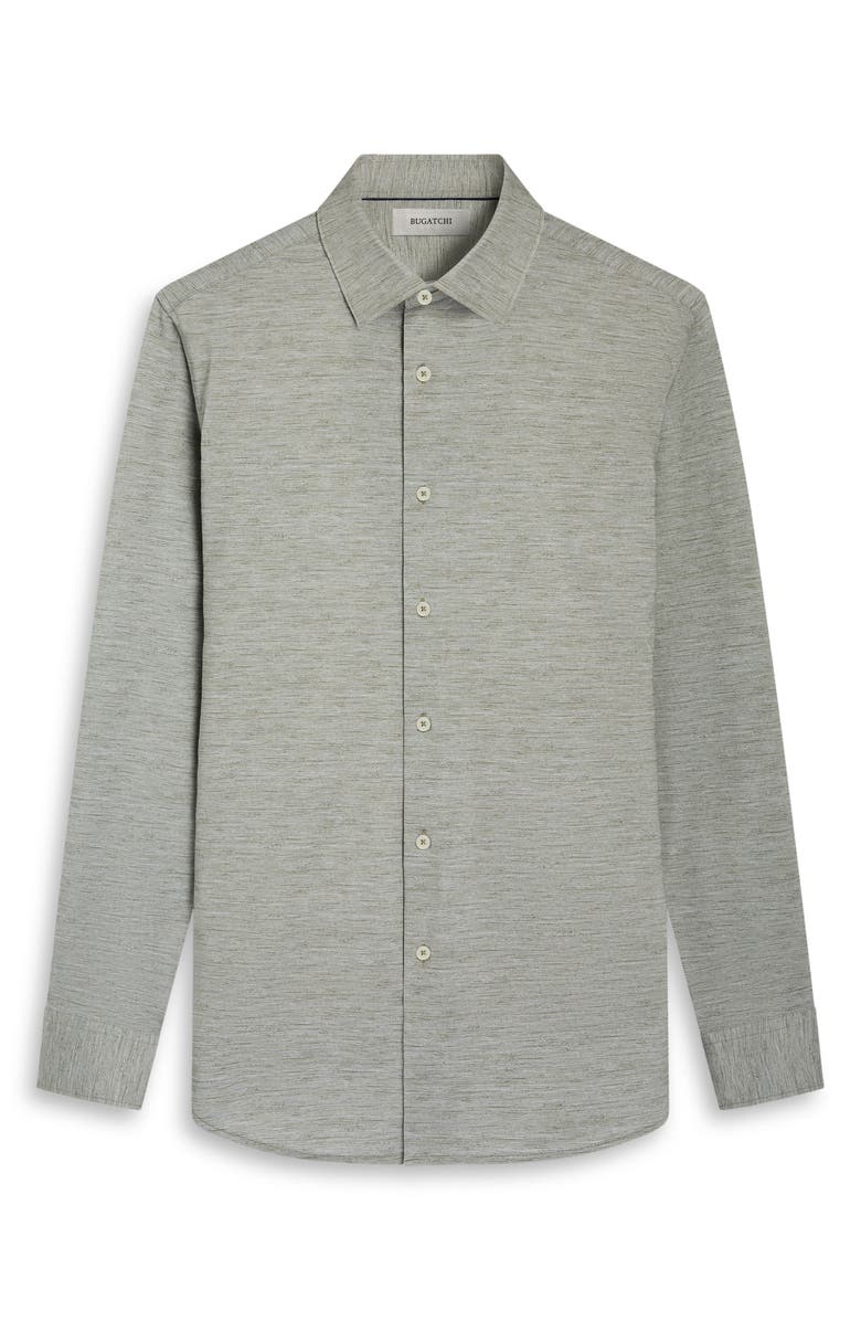 Bugatchi James OoohCotton<sup>®</sup> Space Dye Button-Up Shirt, Alternate, color, Khaki