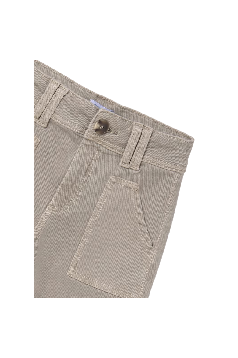 Flared Twill Pants, Alternate, color, Greige