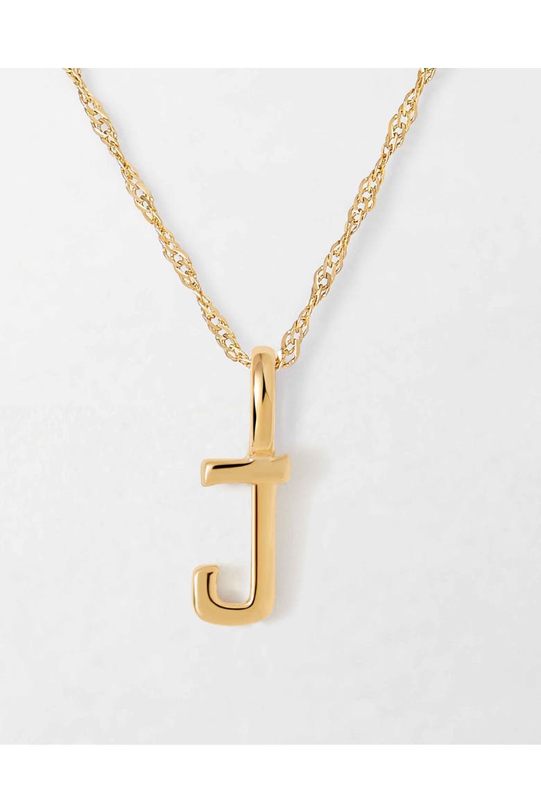 Solid Gold Initial Necklace, Main, color, J