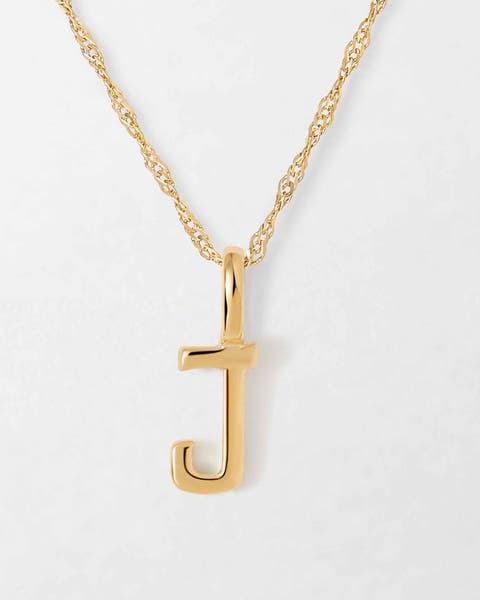 Solid Gold Initial Necklace