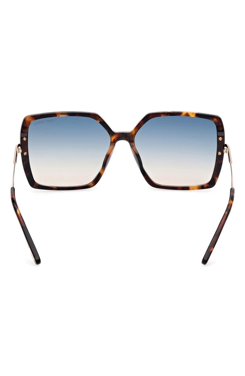 TOM FORD Joanna 59mm Gradient Butterfly Sunglasses, Alternate, color, Vintage Havana / T Logo