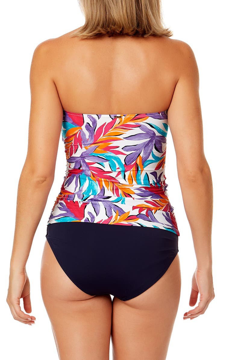 Anne Cole Twist Front Shirred Bandeau Two-Piece Swimsuit, Alternate, color, 