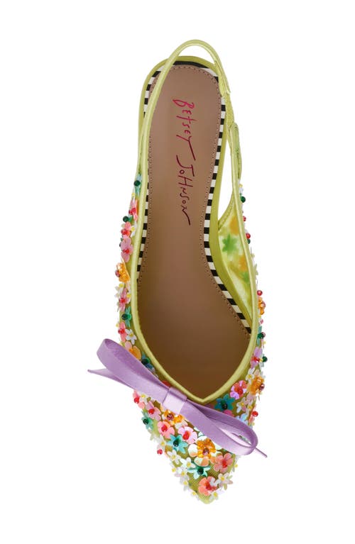 Shop Betsey Johnson Laylah Slingback Flat In Lime Multi