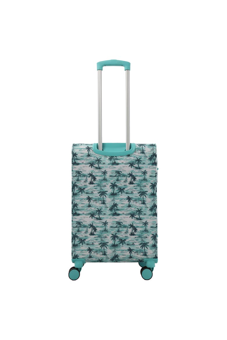 Palm Print 26" Expandable Softside Spinner, Alternate, color, Aqua