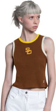 STARTER Women's Starter Brown San Diego Padres Cooperstown Play the Ball Crop Tank Top