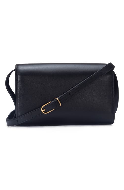 Vince Leather Crossbody Wallet In Black