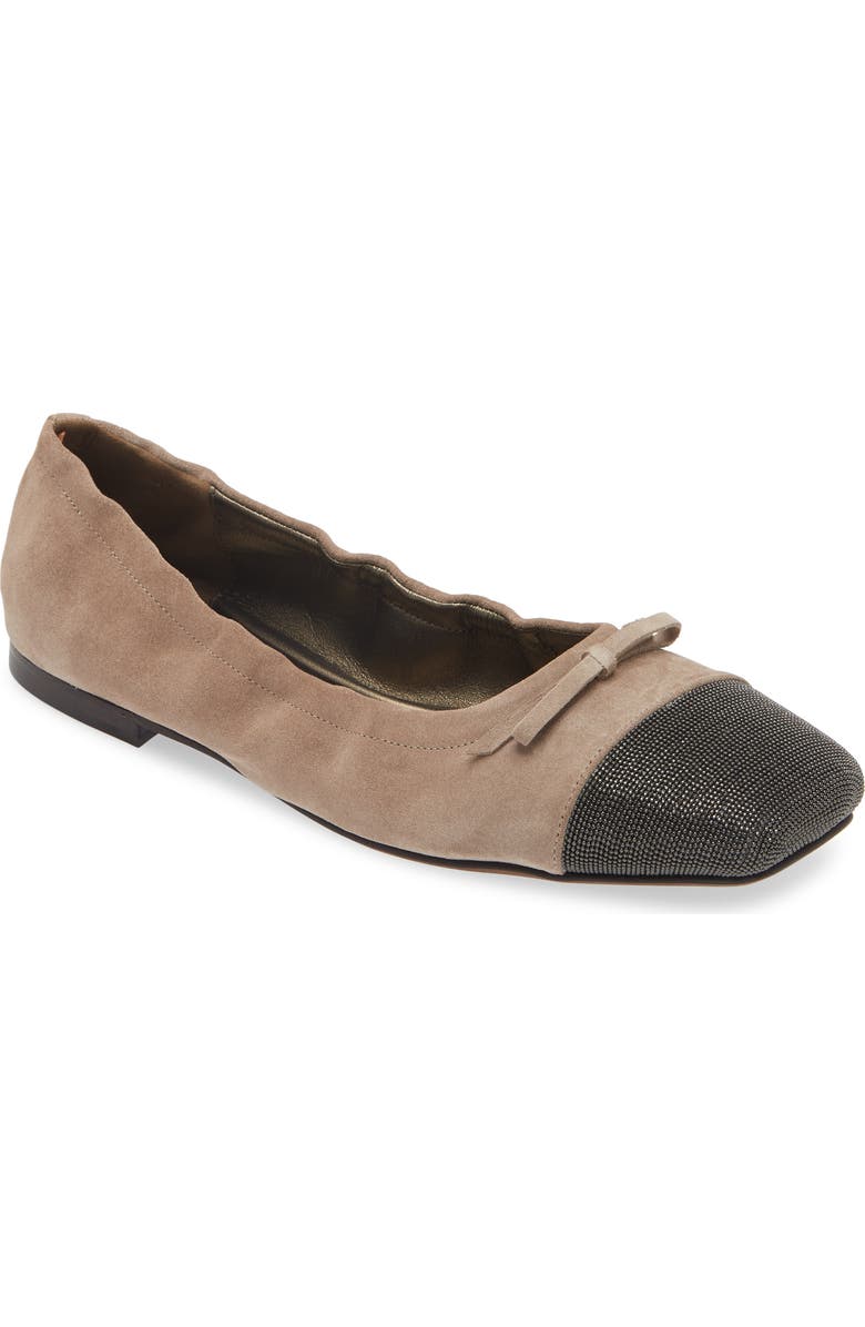 Brunello Cucinelli Monili Cap Toe Ballet Flat, Main, color,