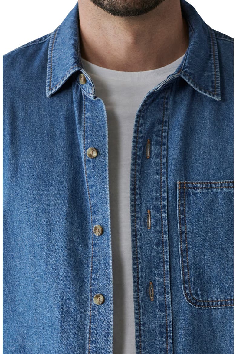 Lightweight Denim Overshirt, Alternate, color, MEDIUM WASH
