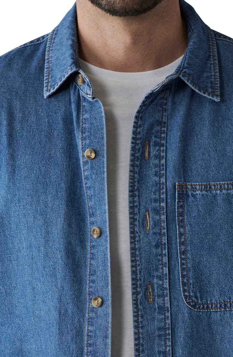 The Normal Brand Lightweight Denim Overshirt, Alternate, color, Medium Wash