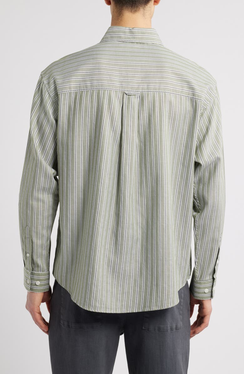 Les Deux Kolton Stripe Herringbone Cotton Poplin Button-Down Shirt, Alternate, color,