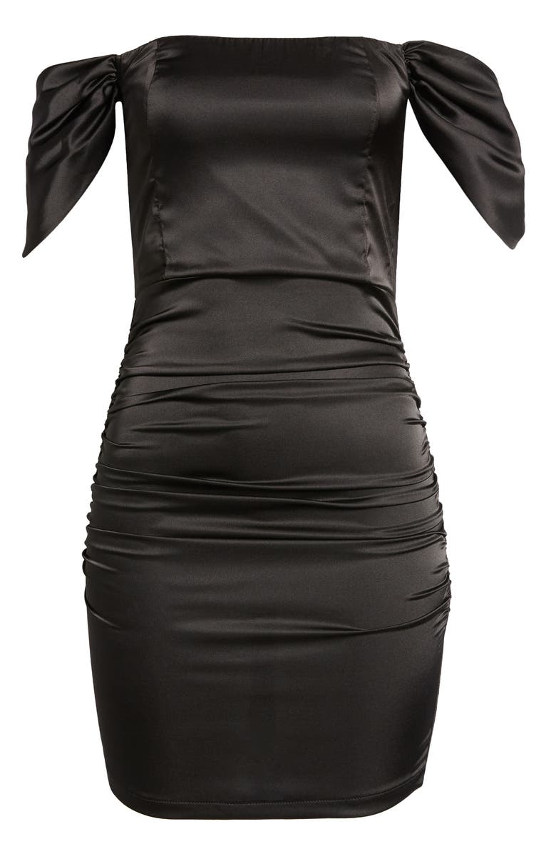 AREA STARS Ruched Off the Shoulder Cocktail Dress, Alternate, color,