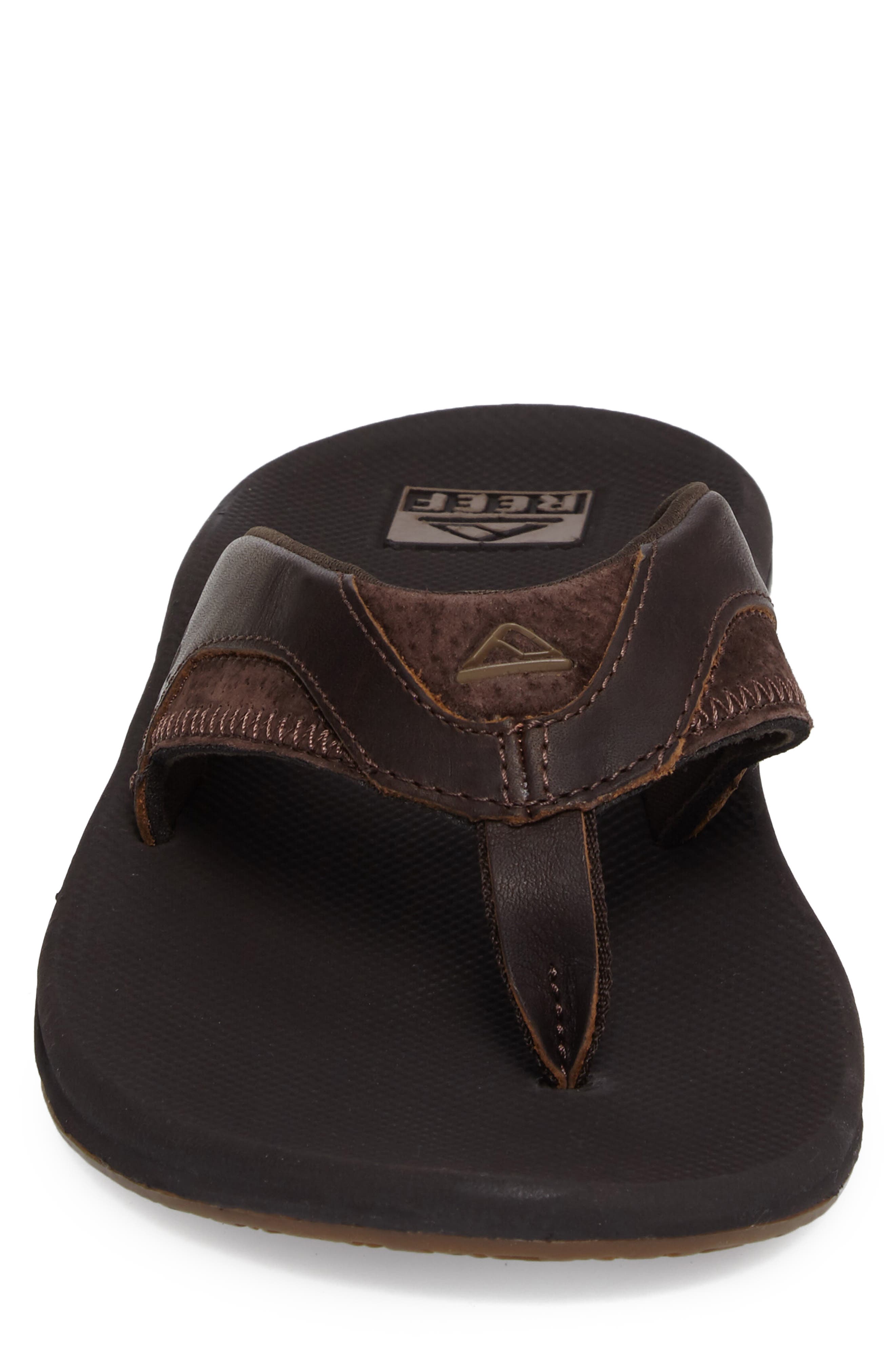 'Fanning Leather' Flip Flop, Alternate, color, BROWN LEATHER
